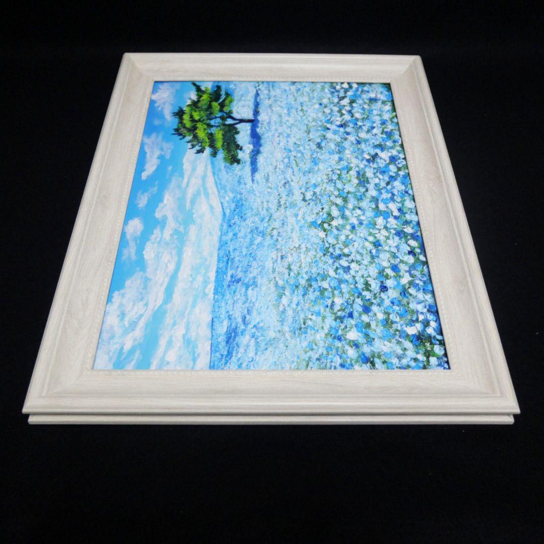 油絵 油彩 油彩画 絵画【ネモフィラの丘】 - メルカリ