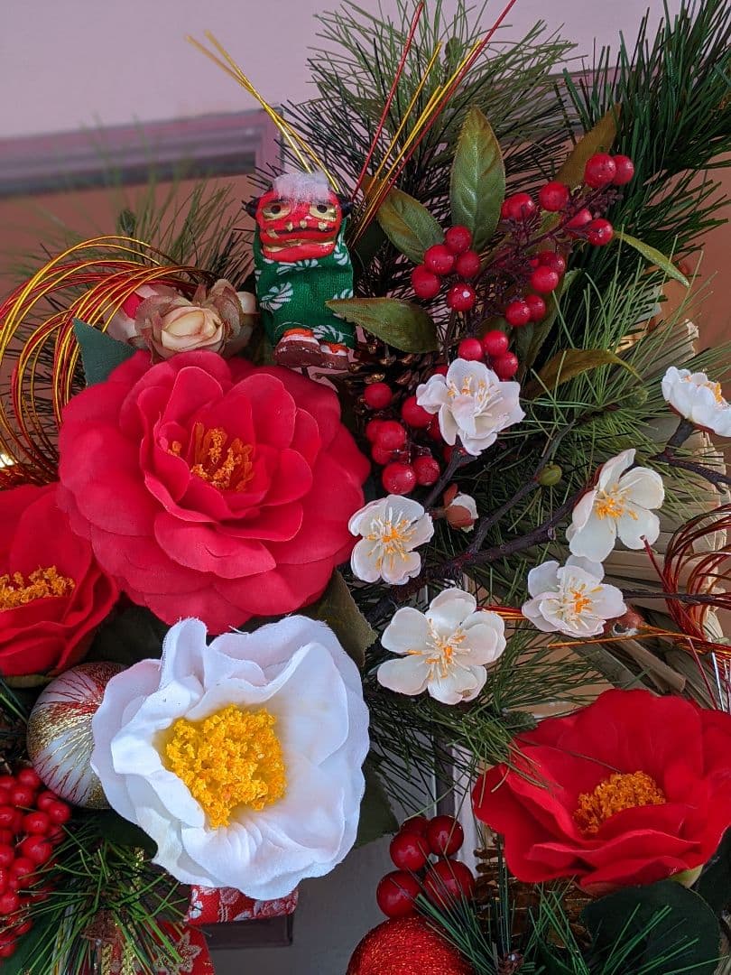 【年末セール中】お正月飾り❁しめ縄リース❁造花アレンジメント