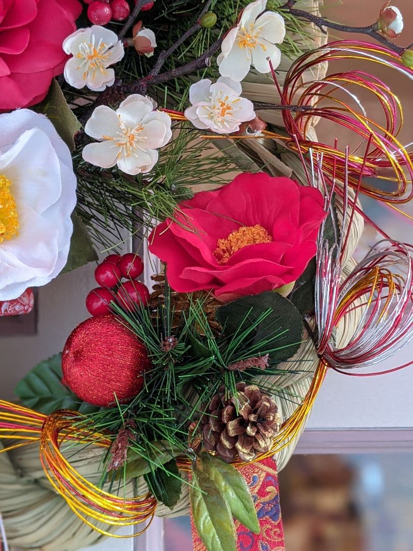 【年末セール中】お正月飾り❁しめ縄リース❁造花アレンジメント