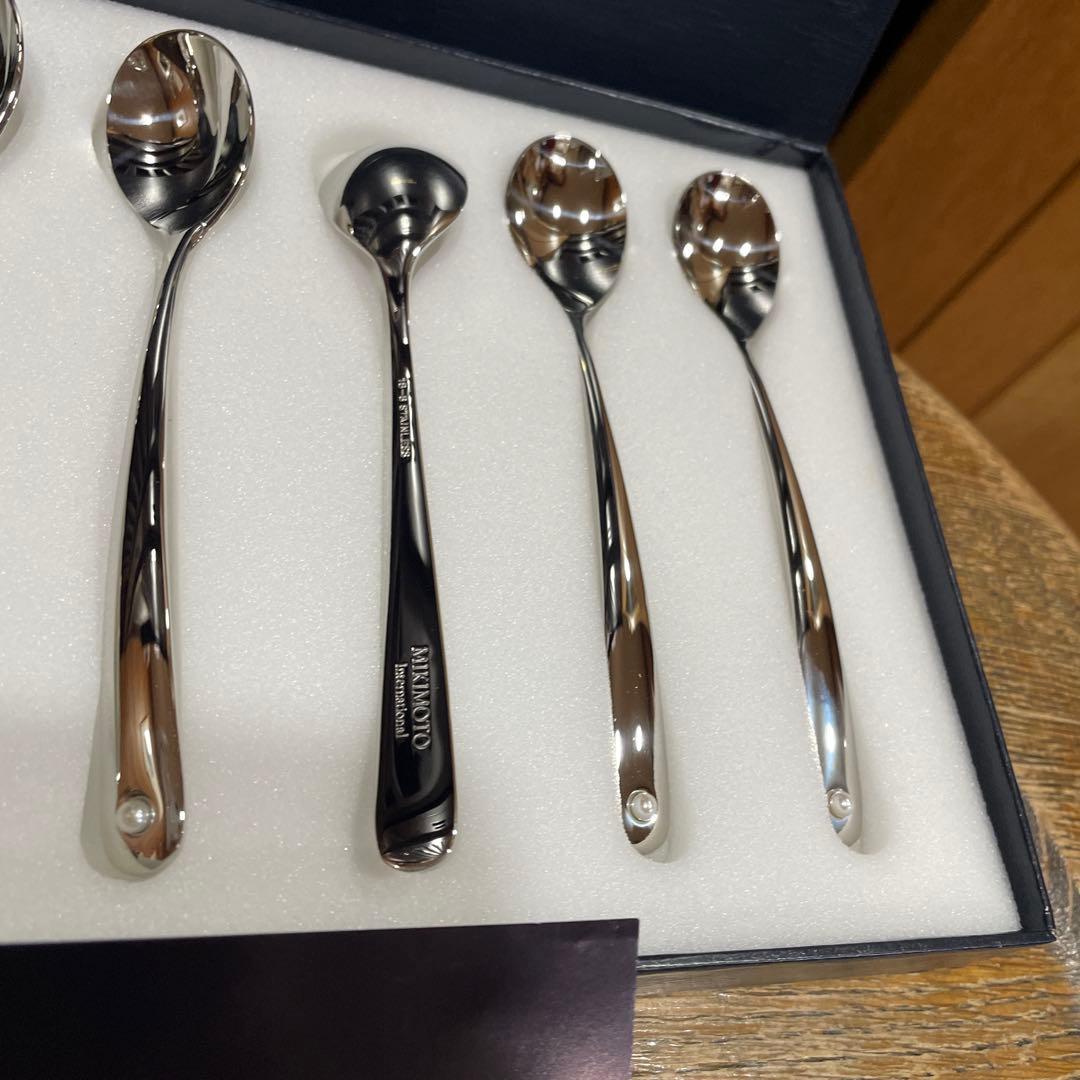 【新品未使用】MIKIMOTO パール付きティースプーン6本組