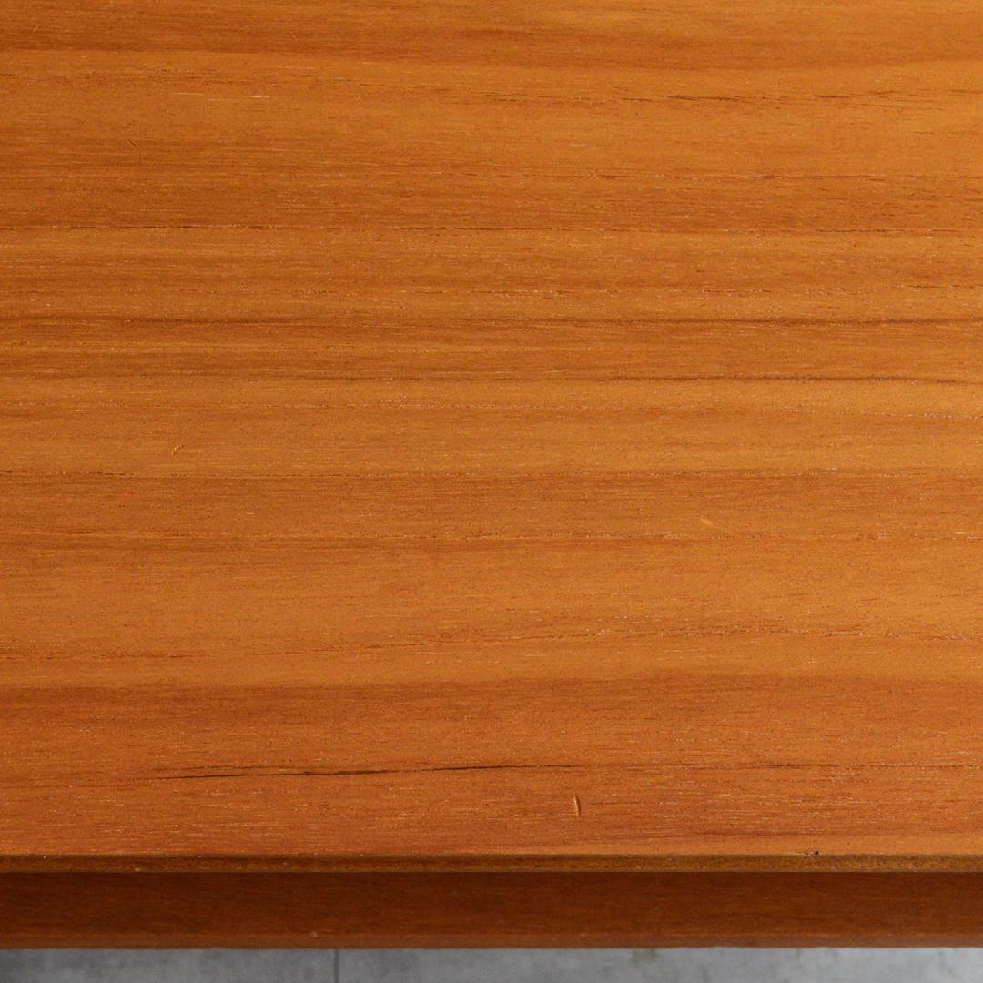 イギリスヴィンテージ チーク ローテーブル コーヒーテーブル 棚付き 再塗装済