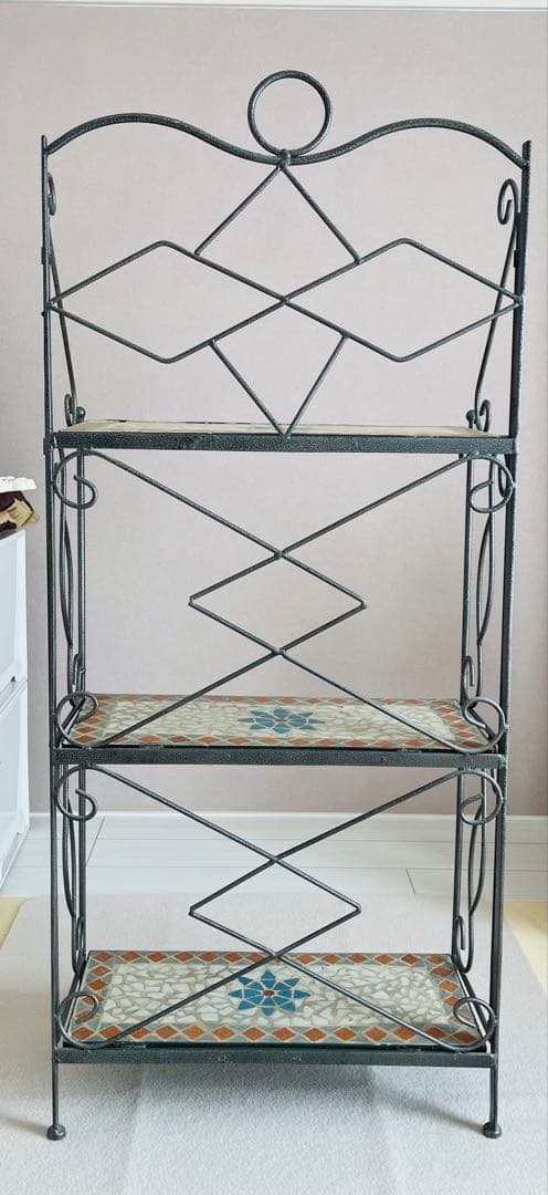 アイアンシェルフ　モザイク模様3段（引き取り歓迎）