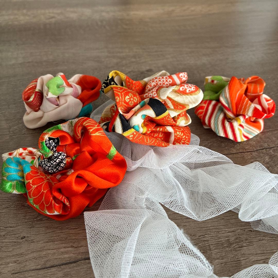 七五三 髪飾り ヘッドドレス ヘアアクセサリー 着物リメイク お試し⑧