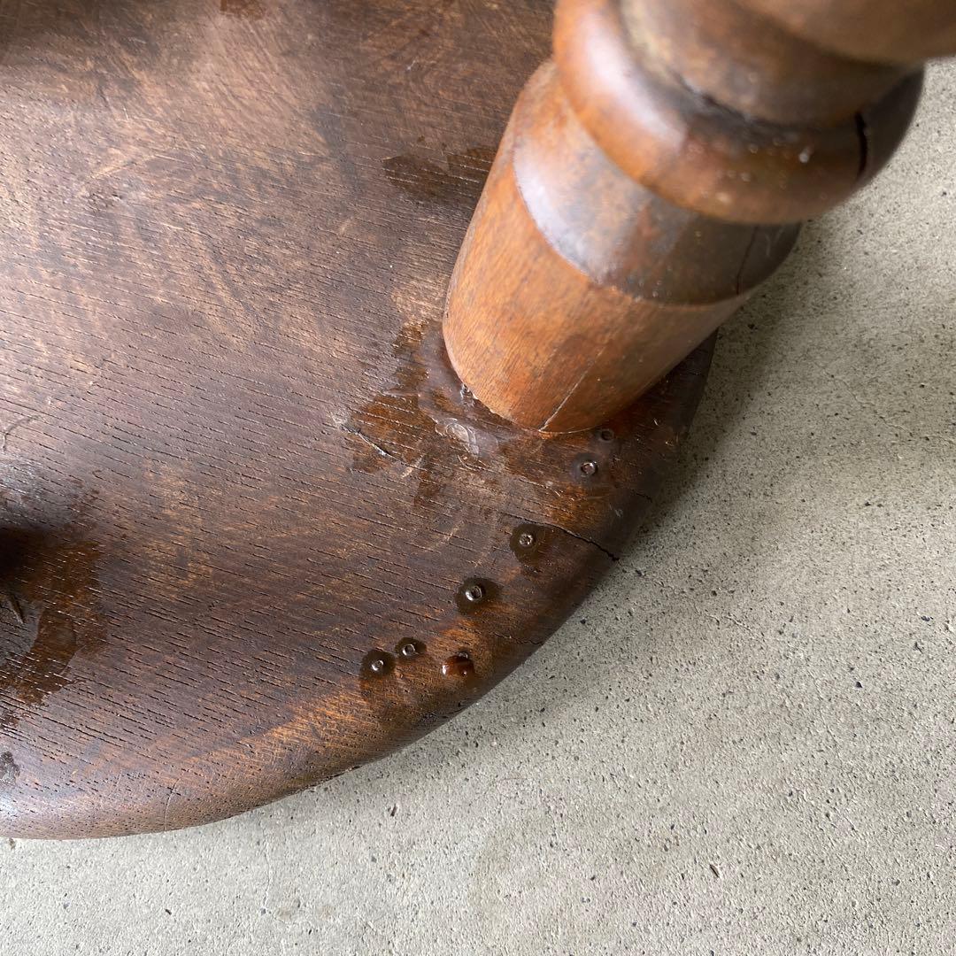 木製スツール　木製イス　花台　丸椅子　アンティーク　レトロ　b2