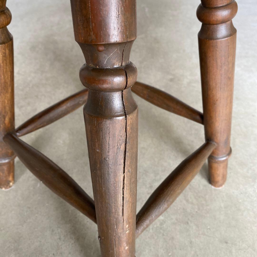 木製スツール　木製イス　花台　丸椅子　アンティーク　レトロ　b2