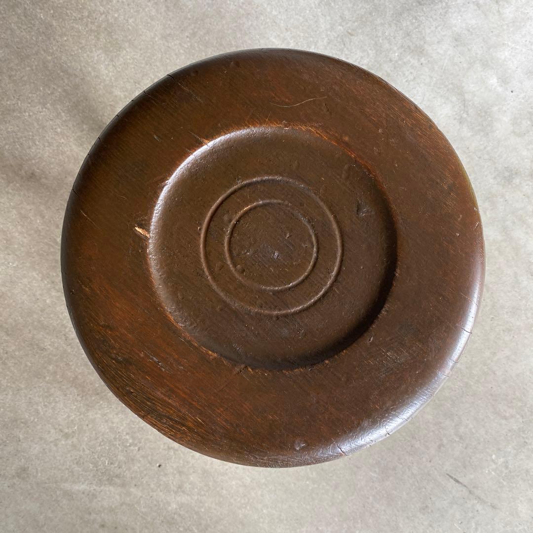 木製スツール　木製イス　花台　丸椅子　アンティーク　レトロ　b2