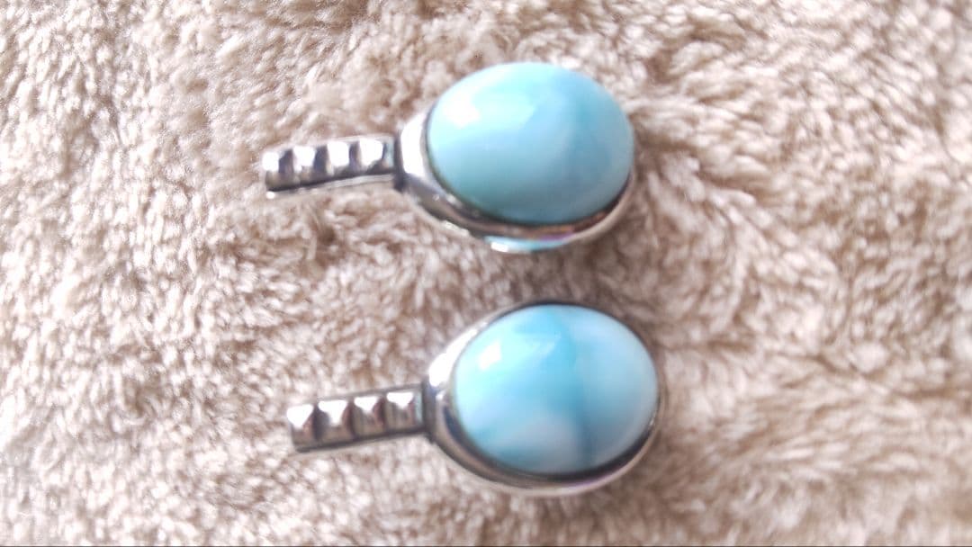 ラリマー925シルバーセット（ペンダント・ピアス）