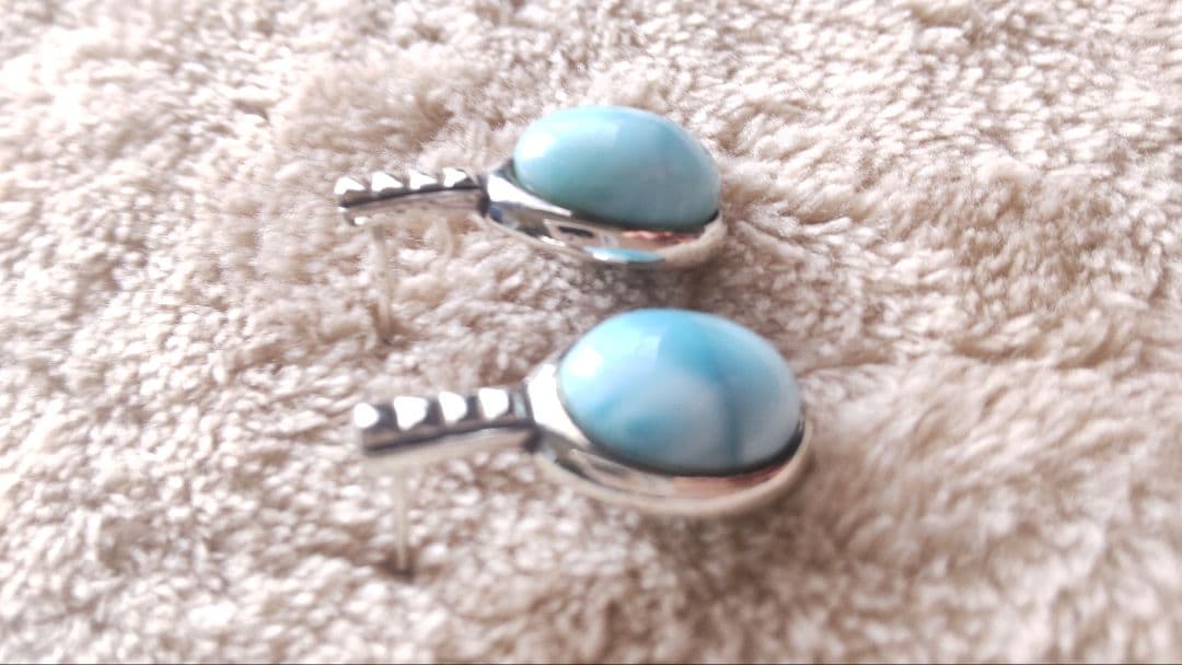 ラリマー925シルバーセット（ペンダント・ピアス）