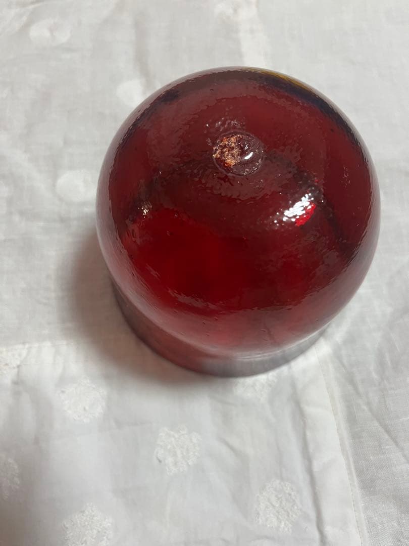 横山秀樹　ガラスボウル　赤