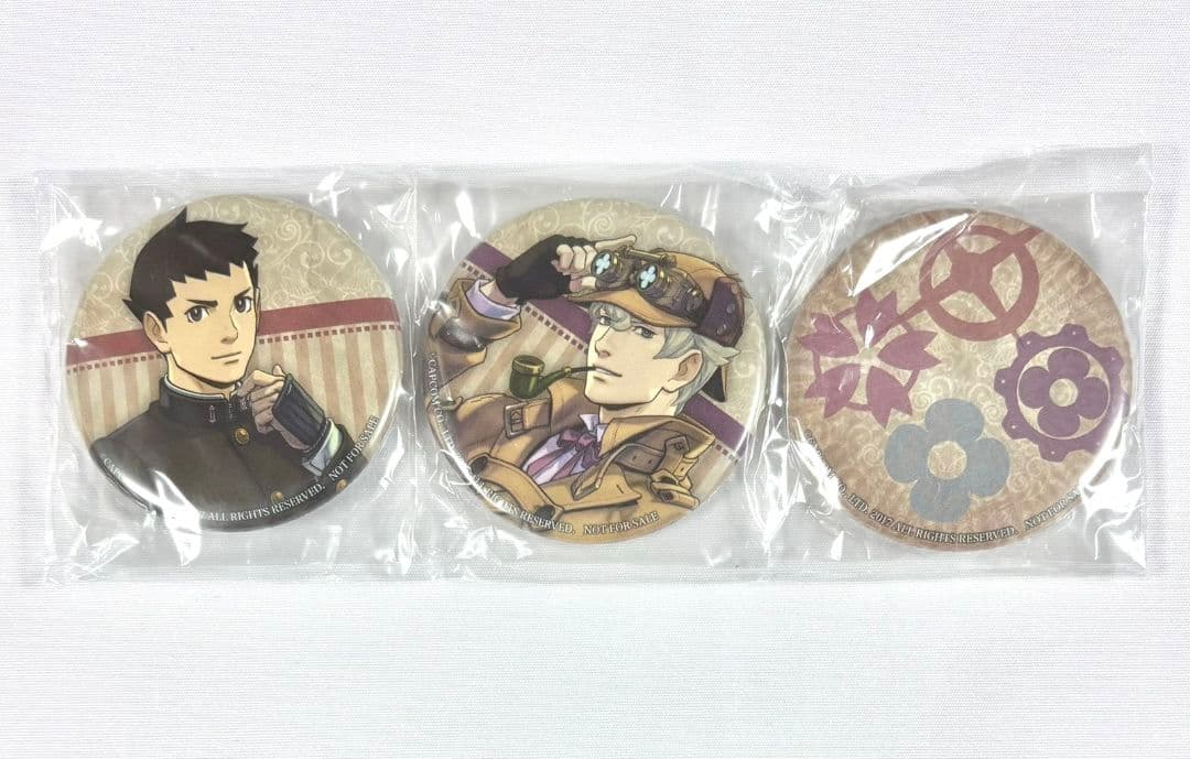 大逆転裁判　缶バッジセット　成歩堂龍ノ介　シャーロック・ホームズ　アニメイト特典