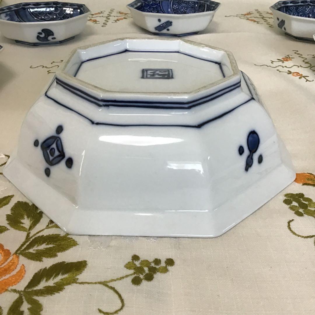 食器　三河内焼　平戸松山　八角皿　大1枚小5枚　小鉢　小皿　大鉢