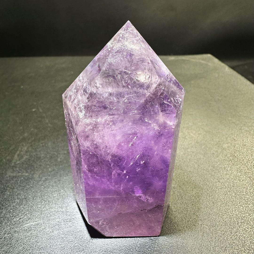 高品質❗️レインボー☆アメジスト 六角柱 パワーストーン天然石 原石A1061