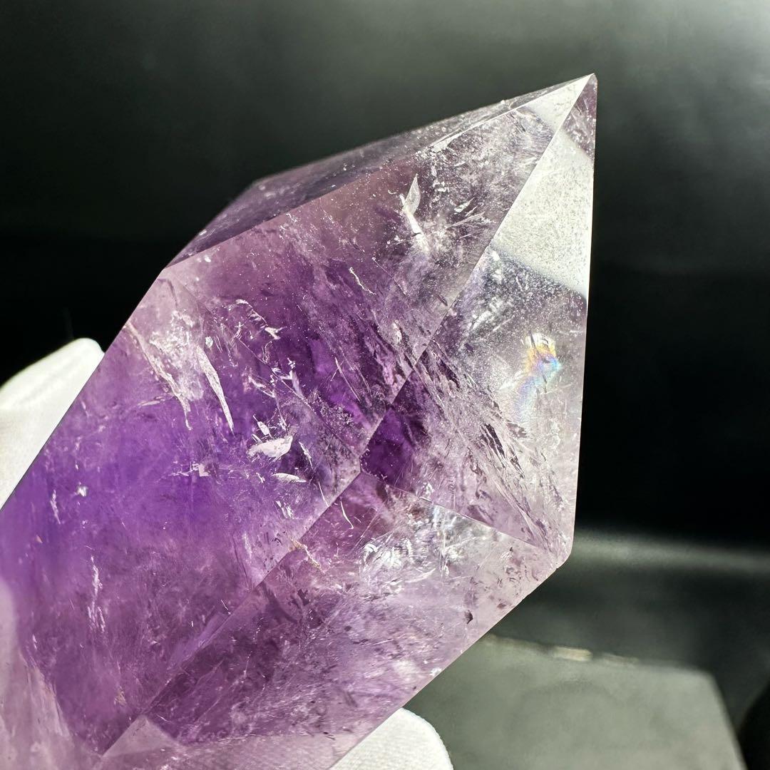高品質❗️レインボー☆アメジスト 六角柱 パワーストーン天然石 原石A1061