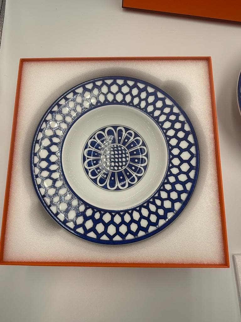 HERMES エルメス ブルーダイユール スーププレート 2枚セット