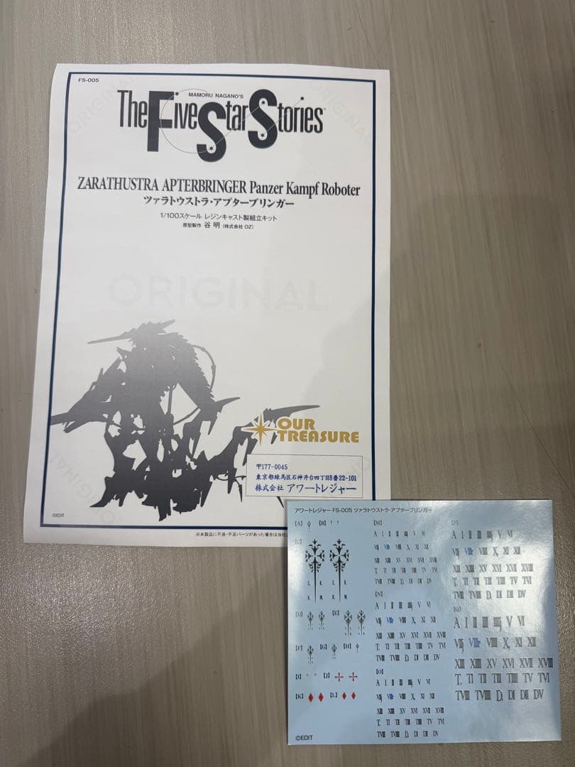 アワートレジャー 1/100 ツァラトゥストラ・アプターブリンガー 谷明