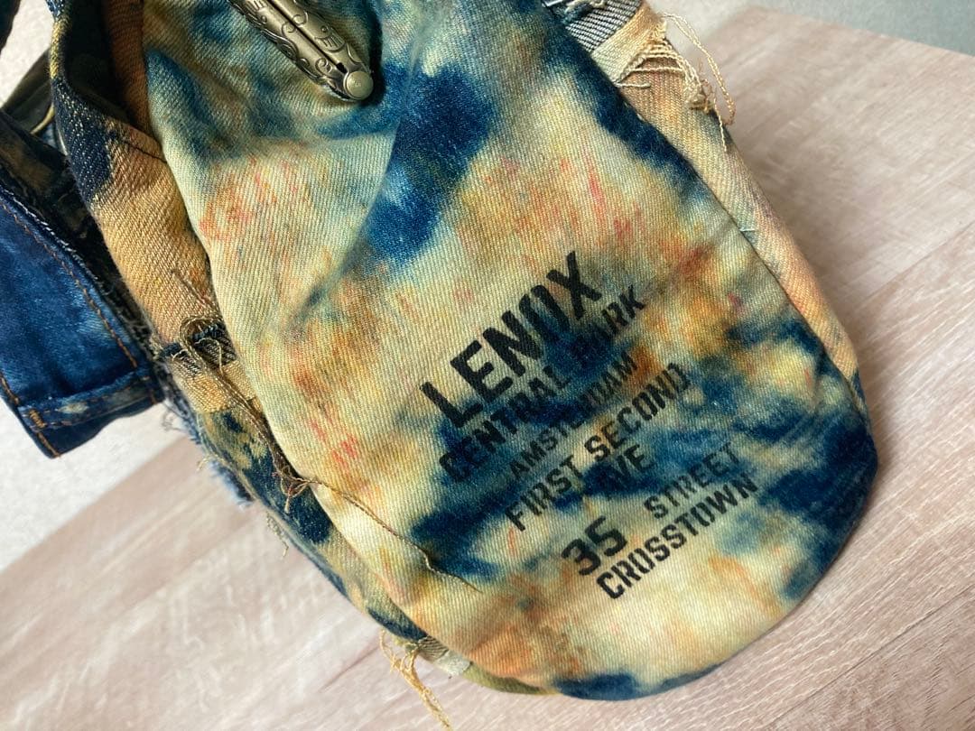 手染めパッチモシャモシャあおりがま口バック