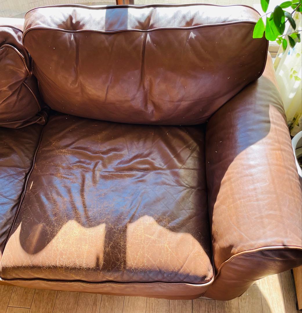 【LAURA ASHLEY】Burgess バージェス 総革 2シーターソファ