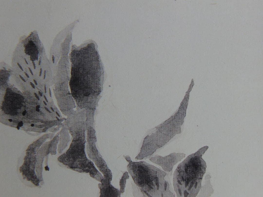 片岡鶴太郎、【ゆりだと思う】、希少な額装用画集より、美品、日本人画家