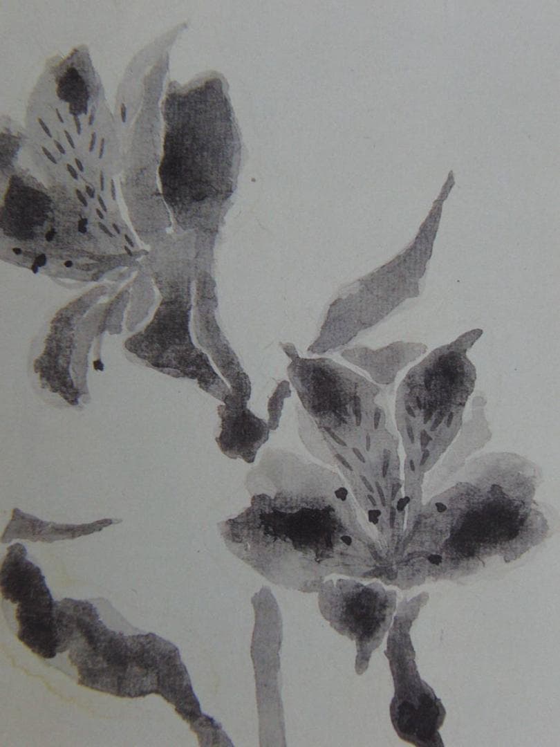 片岡鶴太郎、【ゆりだと思う】、希少な額装用画集より、美品、日本人画家