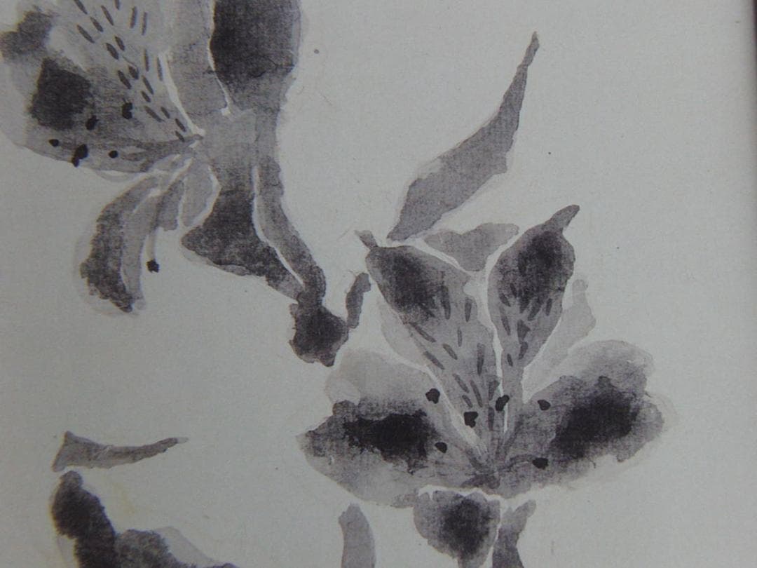 片岡鶴太郎、【ゆりだと思う】、希少な額装用画集より、美品、日本人画家