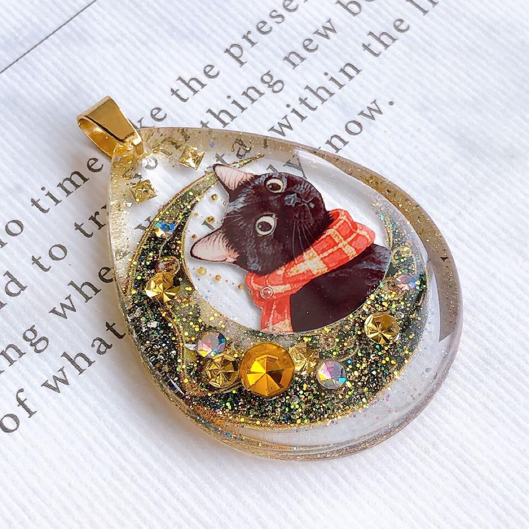 同梱値引100円❤️No.2402 レジン ペンダントトップ 猫 ネコ ねこ ♡