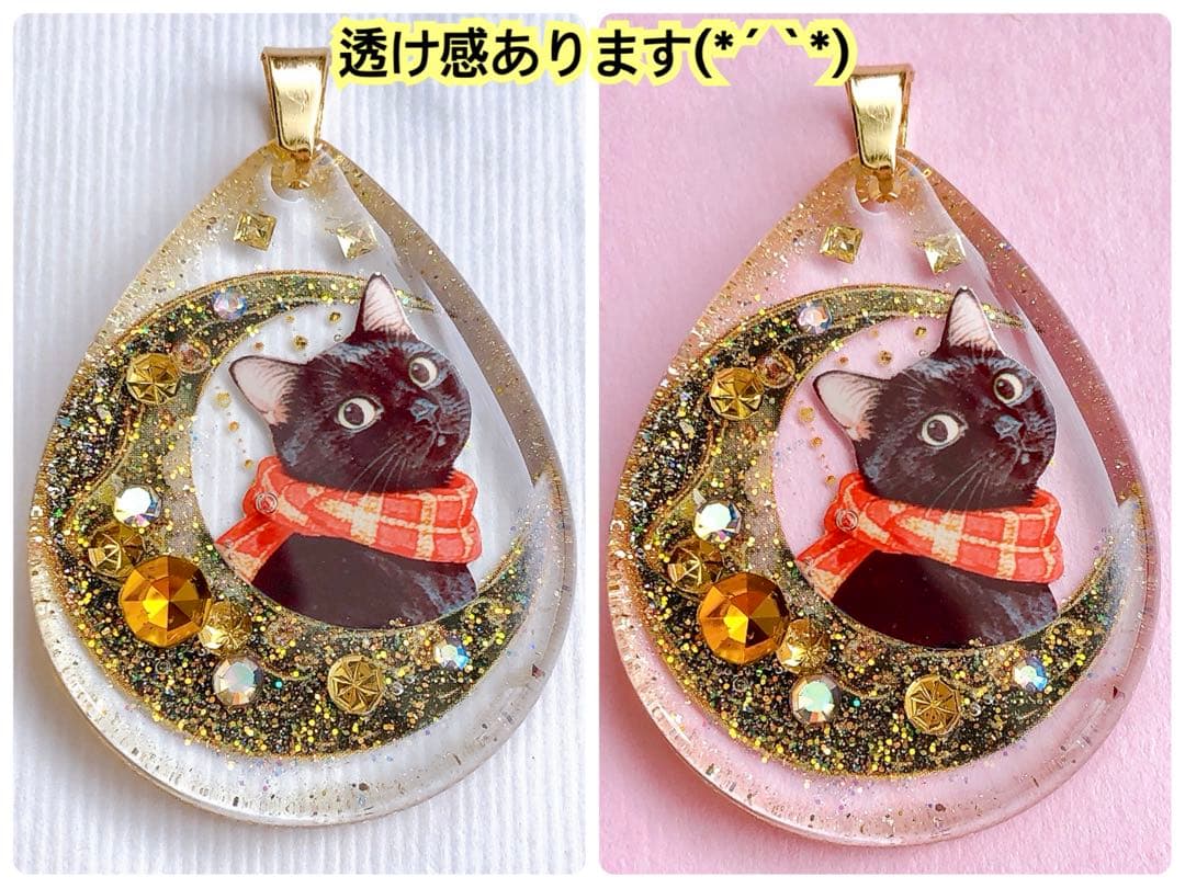 同梱値引100円❤️No.2402 レジン ペンダントトップ 猫 ネコ ねこ ♡