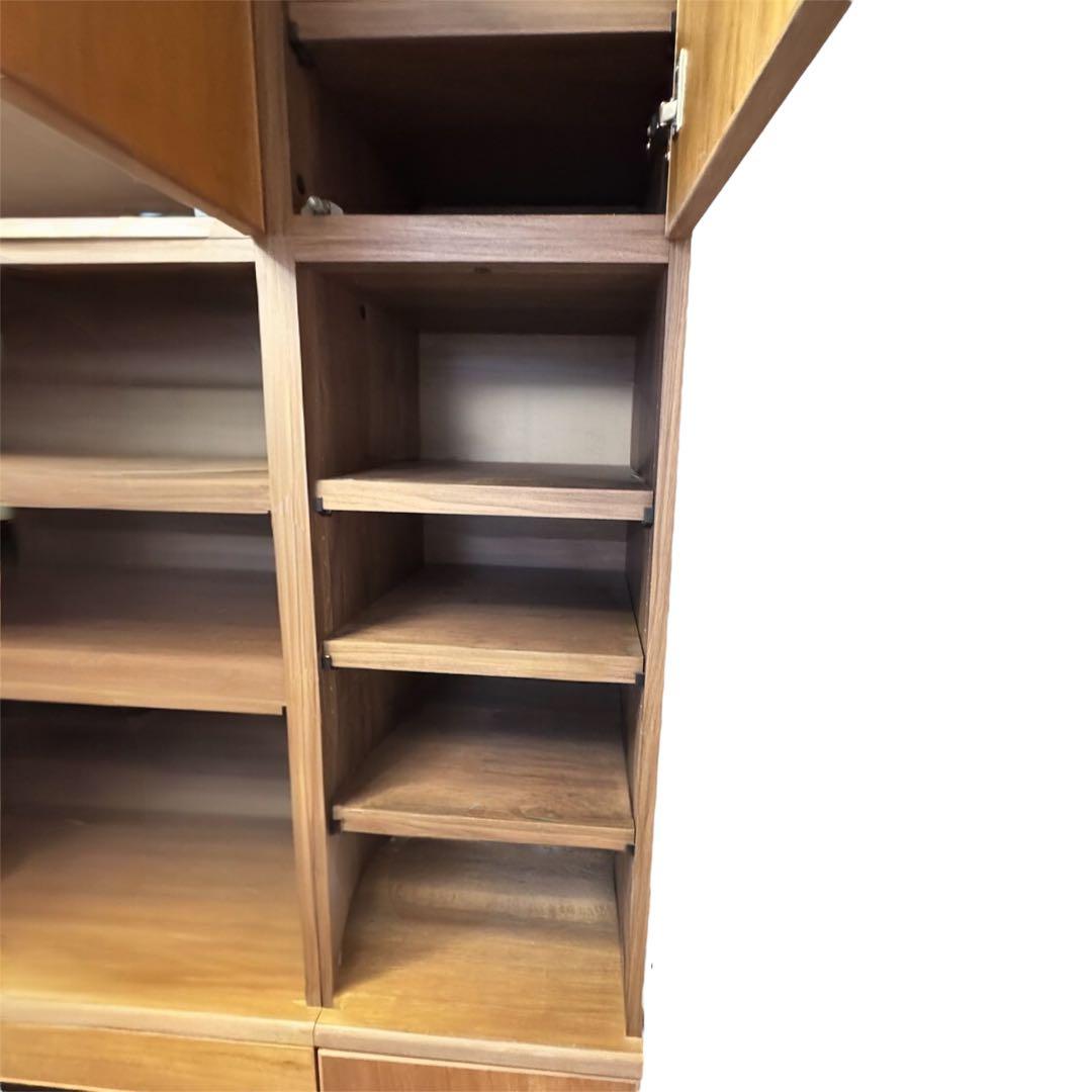 着払い・3点まとめ売り】壁面収納 デスク付 国産 ウォールナット 受注