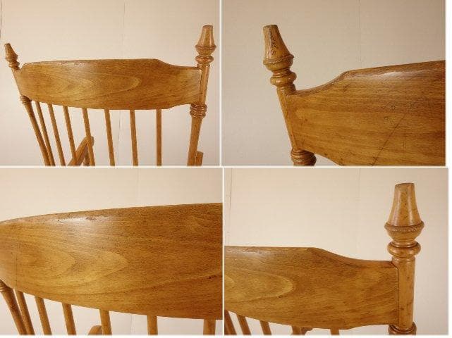 木製　ロッキングチェアー　白木色　再塗装済　ＵＳＥＤ