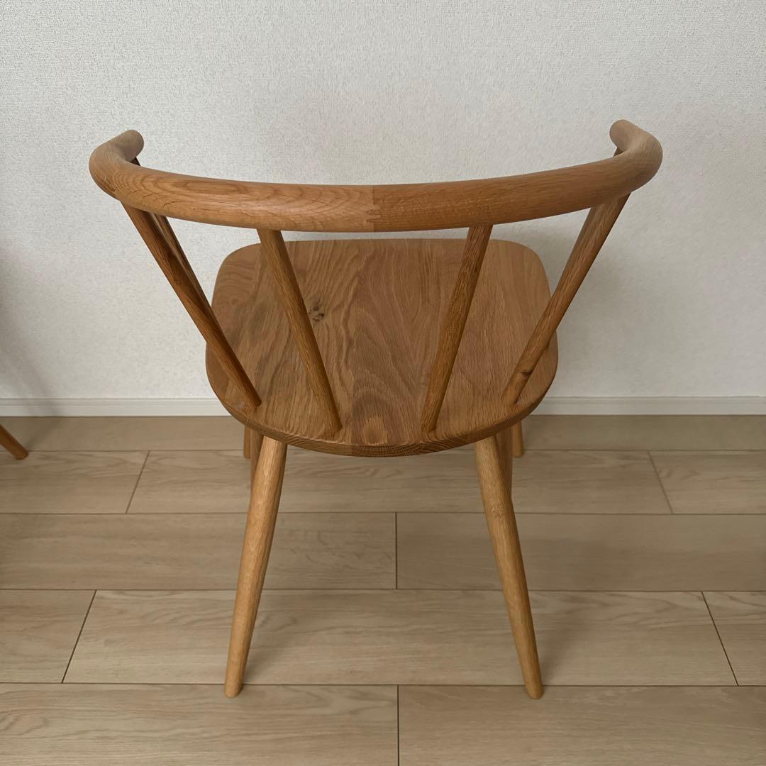 【直接引取】【廃盤】無印良品　オーク材 アームチェア 丸脚 2脚