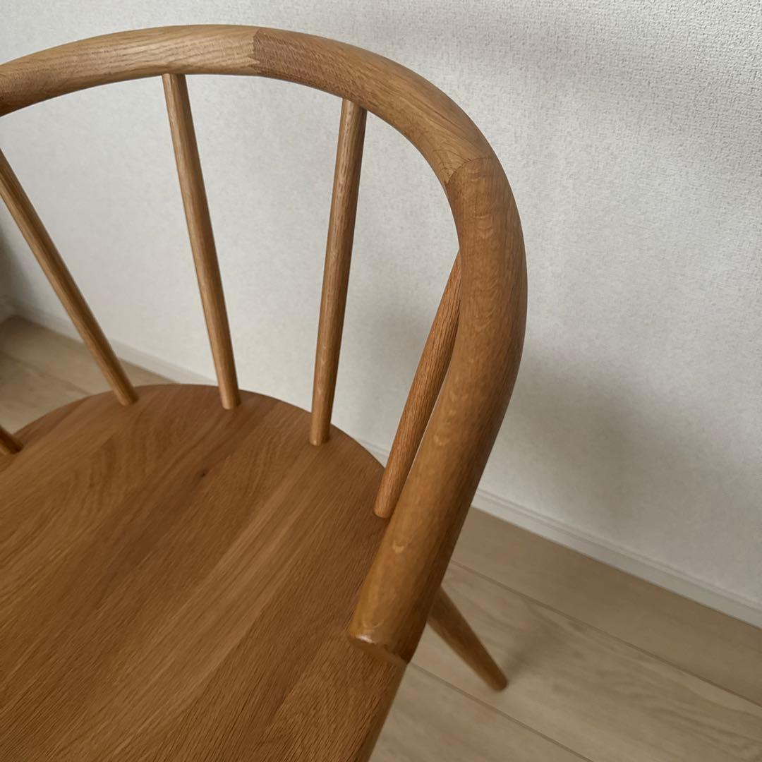 【直接引取】【廃盤】無印良品　オーク材 アームチェア 丸脚 2脚