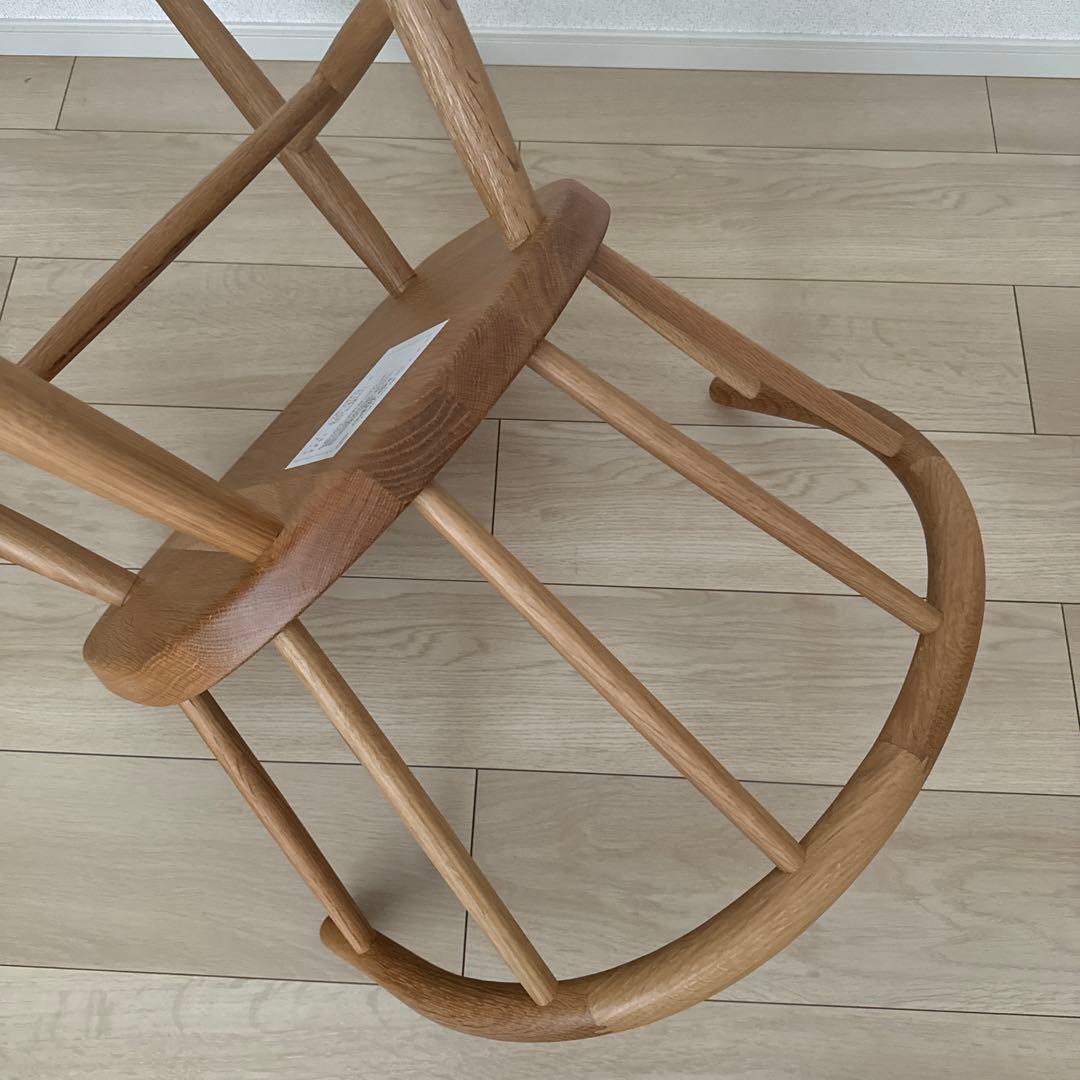 【直接引取】【廃盤】無印良品　オーク材 アームチェア 丸脚 2脚