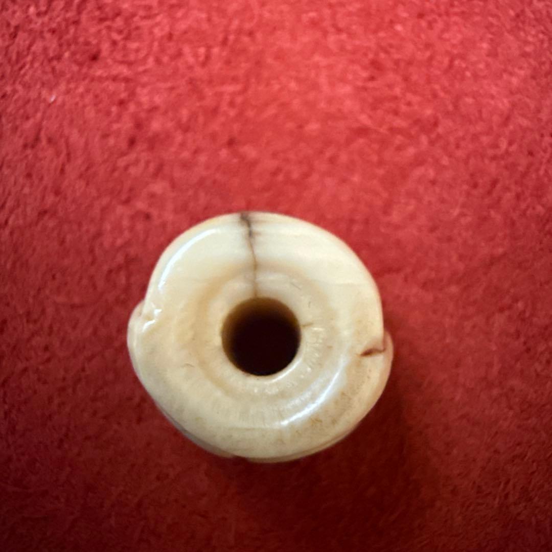 チベタンスカル　チティ・パティ　マンモス牙　ボーンビーズ　チベット　根付