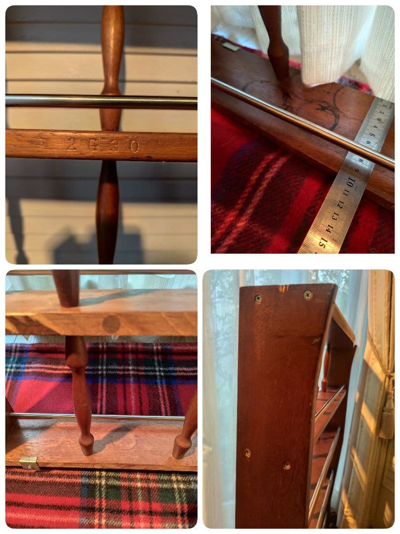 ③昭和レトロ ヴィンテージ アンティーク 北欧家具 壁掛け 収納棚 木製　ラック