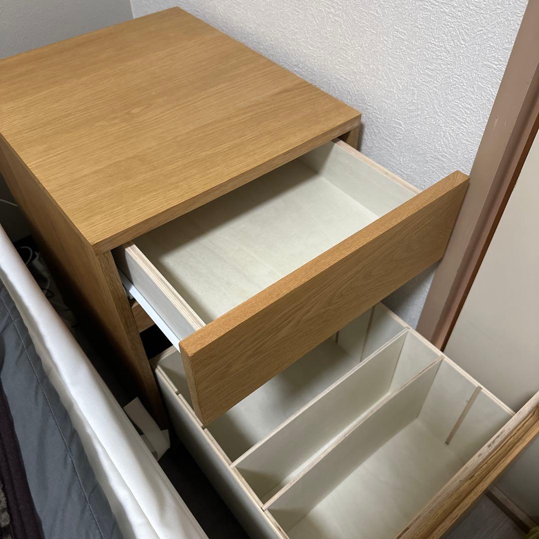 ナチュラルウッド引き出しキャビネット