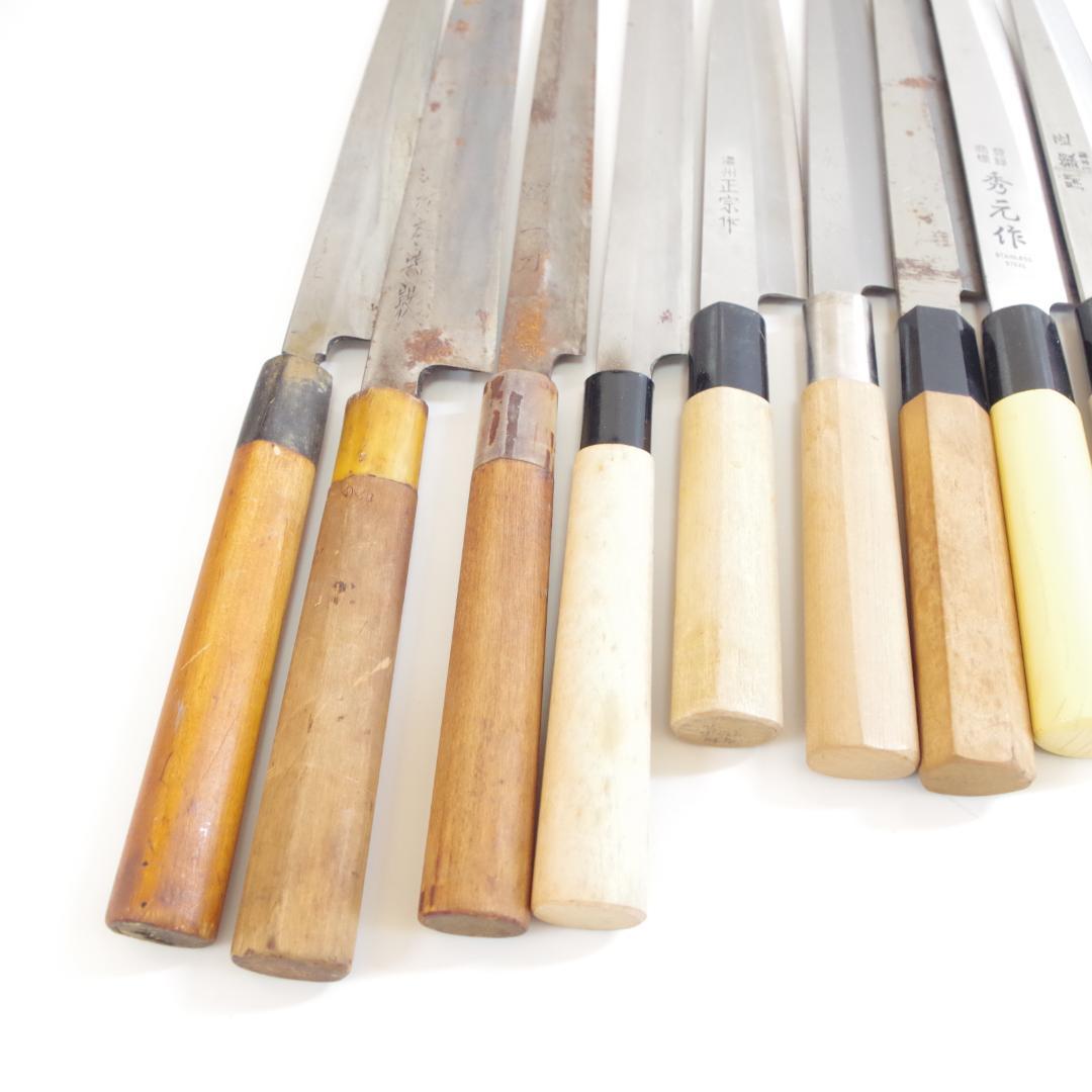 A4847 包丁まとめ売り 和包丁セット 出刃 刺身 三徳など (17セット