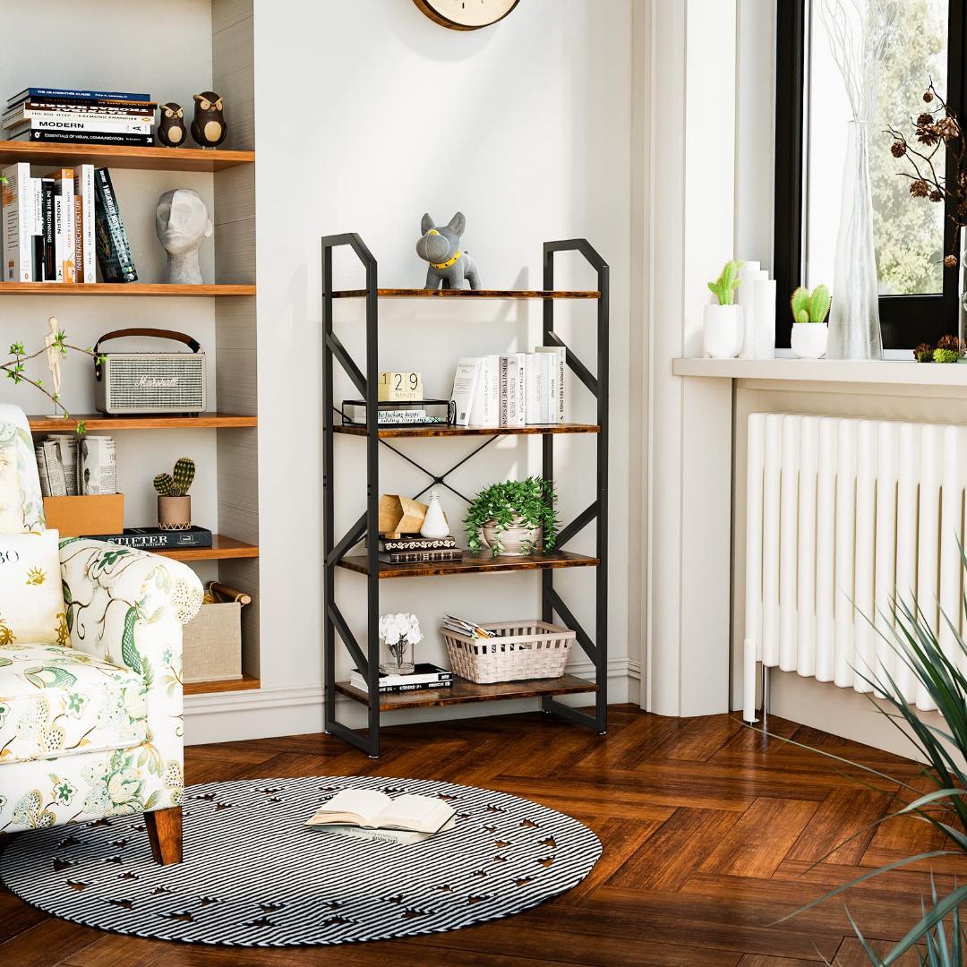 4段 ラック モダンデザインと耐久性を兼ね備えた多機能収納