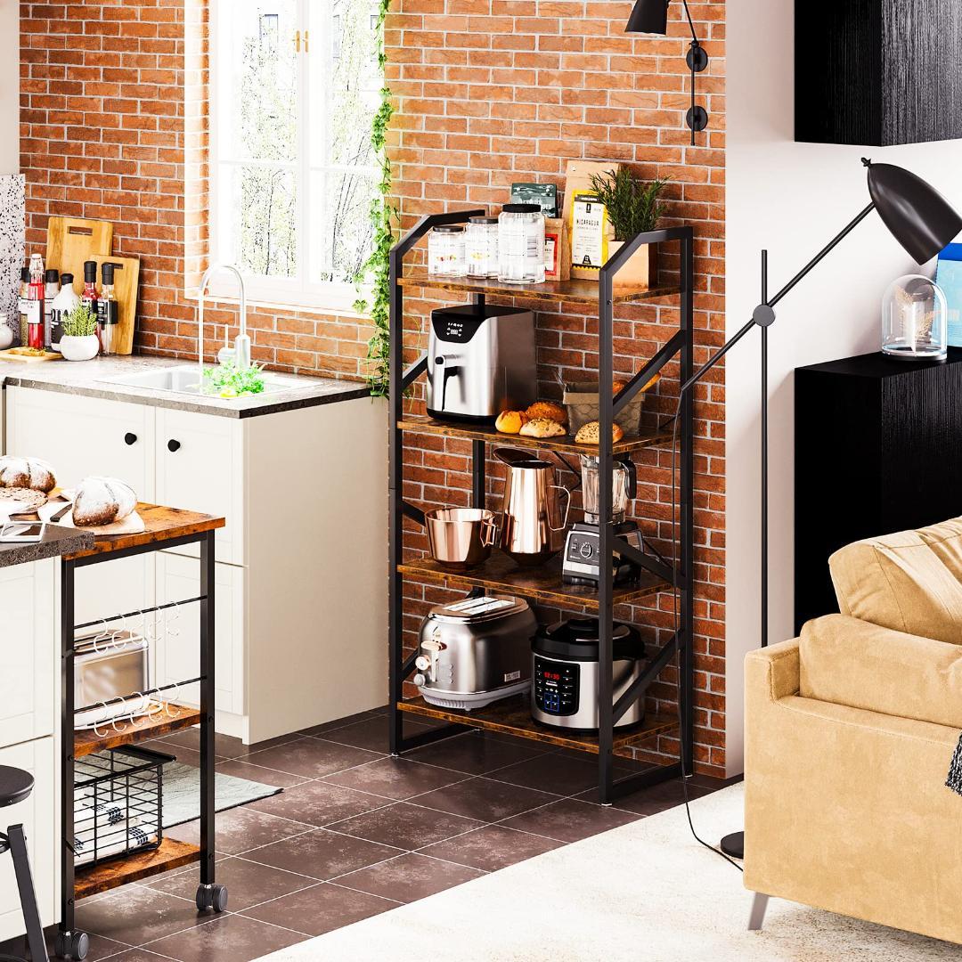 4段 ラック モダンデザインと耐久性を兼ね備えた多機能収納