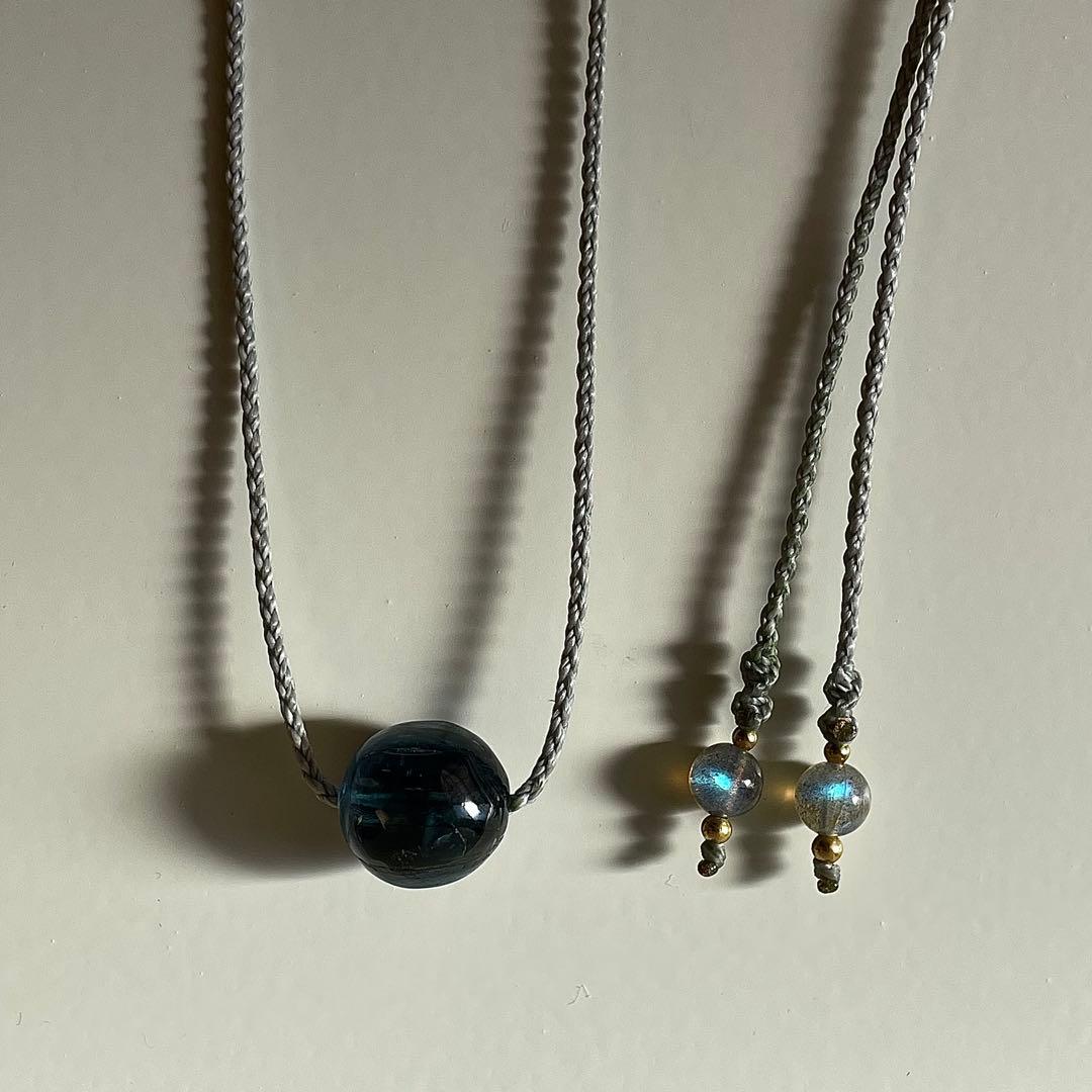 カイヤナイト ネパール産 ＊ マクラメネックレス 10