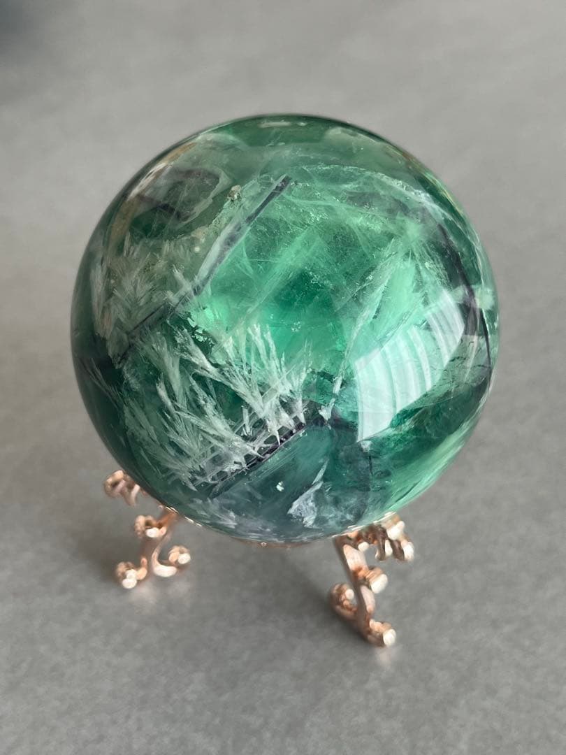 【高品質】フェザーフローライト　スフィア 6.4cm