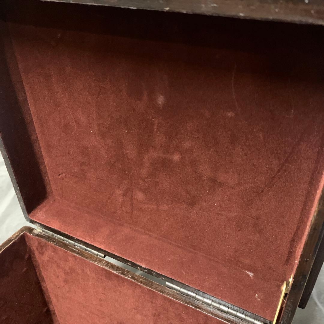 中古アンティーク調 洋書スタイル小物入れ 木製箱 ヴィンテージ風