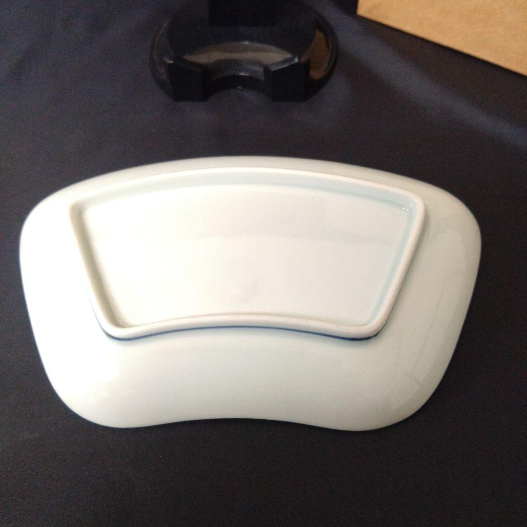 未使用 有田焼 しん窯 青花 やすのり 限定プレート　犬