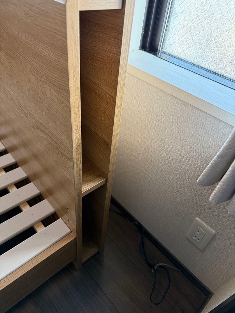 木製シングルベッドフレーム 収納付き　ニトリ