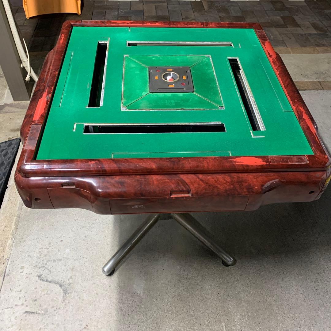 麻雀卓 緑色 回転式 木製 標準サイズ ジャンク
