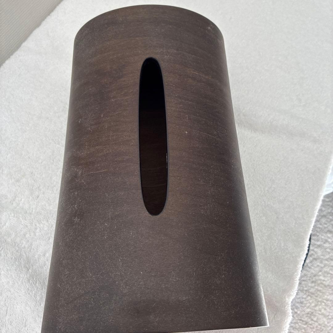 ブナコダークブラウン 円筒形ティッシュボックス