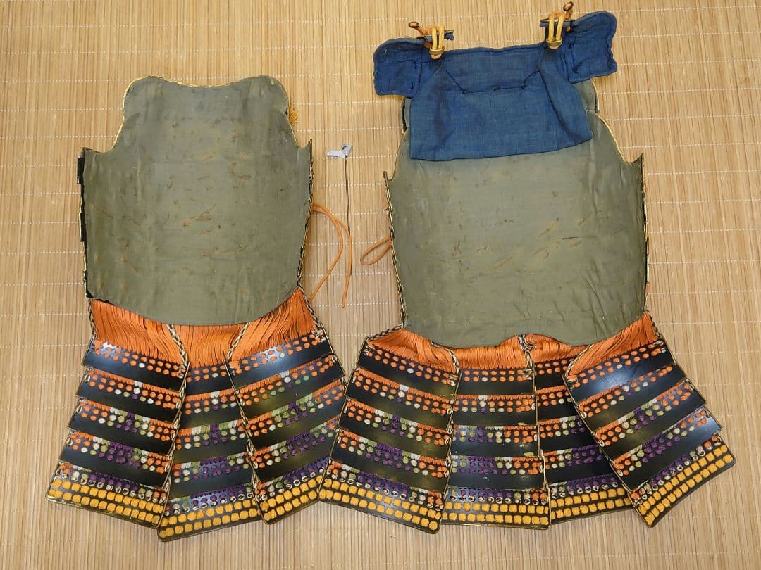 ◎週末限定値引中◎等身大海老胴沢瀉威半懸二枚胴具足＆鎧通刀＆扇子付