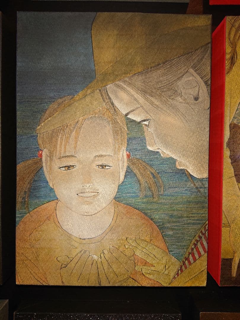 日本画家堤進の平面ポップアート 作品 。ミクストメディア「迷蝶・棺一基」