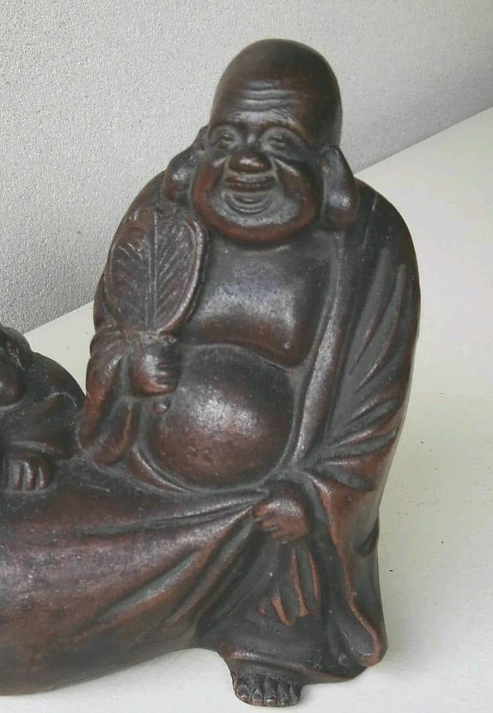 備前　布袋さんと大黒さんの置物