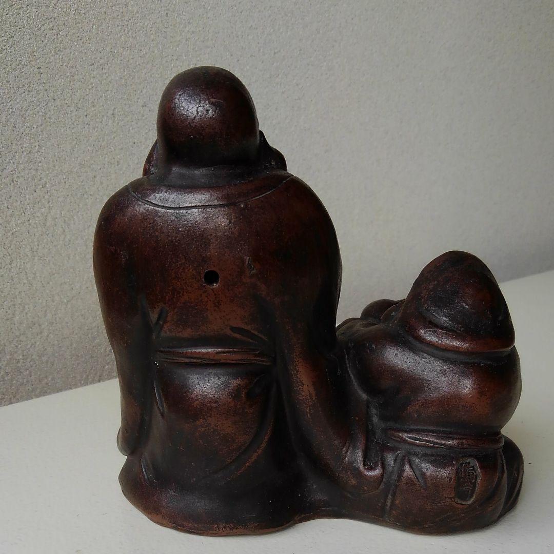 備前　布袋さんと大黒さんの置物