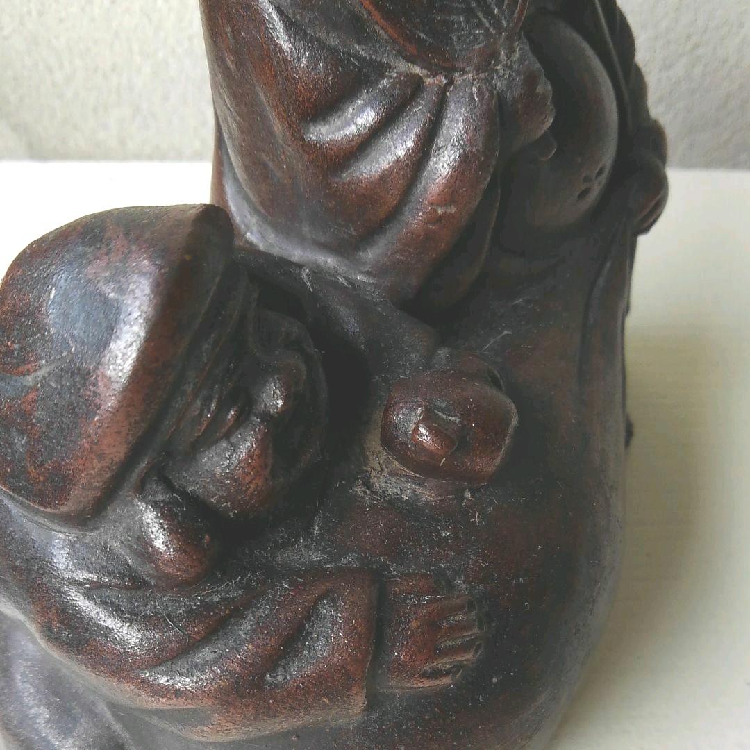 備前　布袋さんと大黒さんの置物