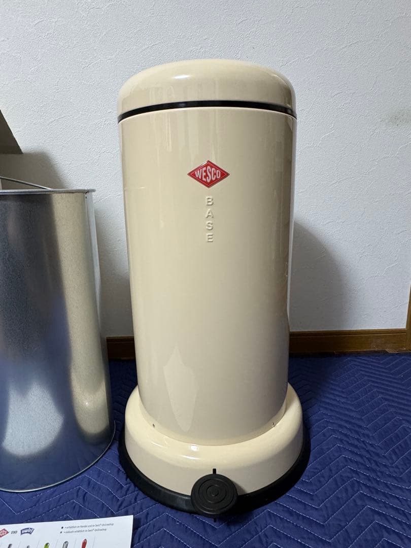 《定価6.5万未使用》ウェスコごみ箱20L アーモンドペダルピン&メタルライナ